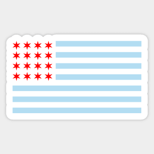 Chicago American Flag with Stars & Stripes Sticker